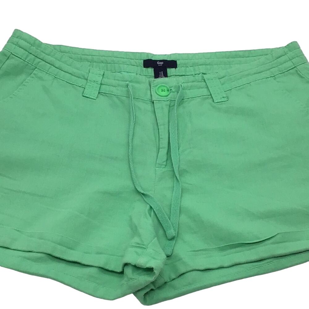 GAP Shorts Women's Size 8 Lime Green Zip and Tie Closure
